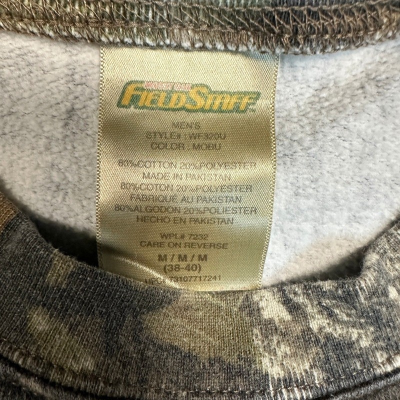 Field Staff Mossy Oak Breakup Sweatshirt Medium Camo Cotton Blend Pullover gallery