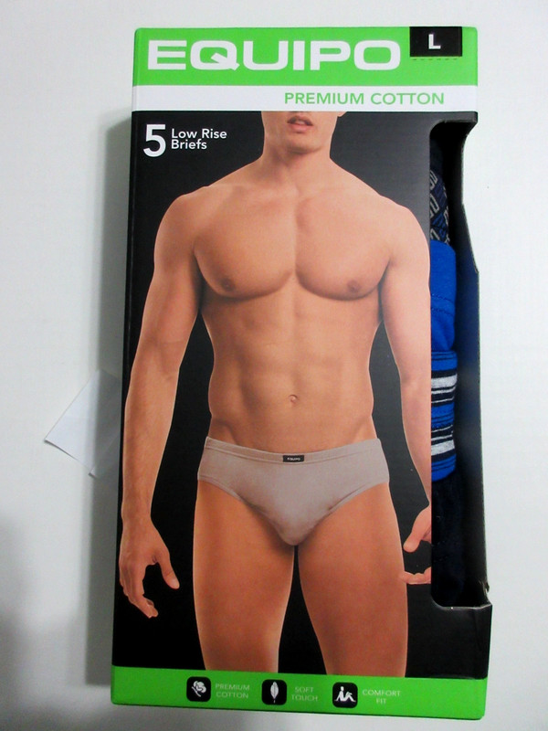 Men's Equipo 5-Pack Low Rise BRIEF No Fly Premium Cotton Underwear blue black L gallery