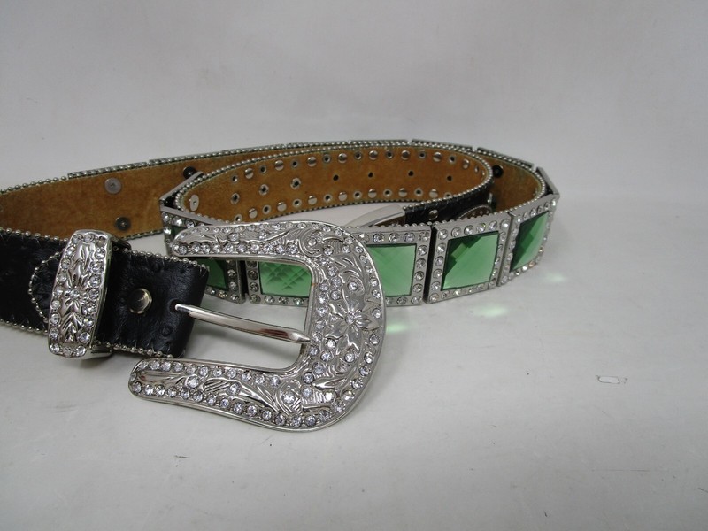 W B Atlas Western Cowgirl Bling Belt Rhinestones 42 1/2 inches long