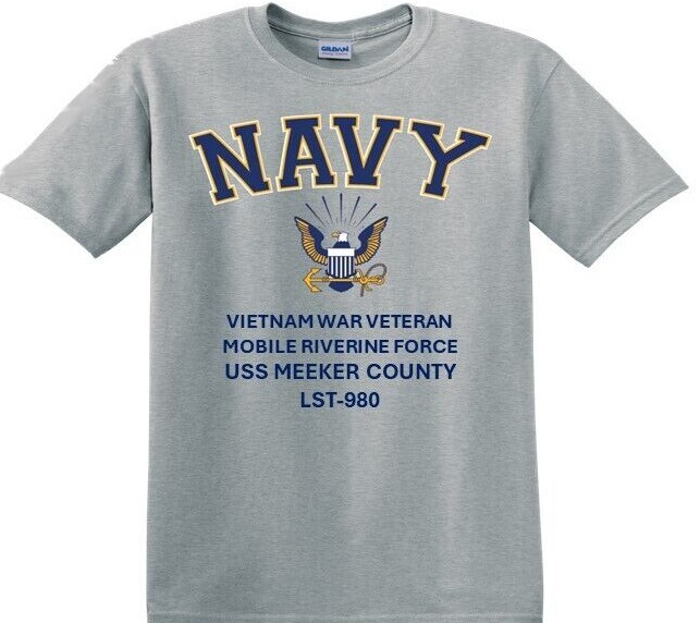 USS MEEKER COUNTY* LST-980 * VIETNAM WAR*EAGLE*T-SHIRT. OFFICIALLY LICENSED