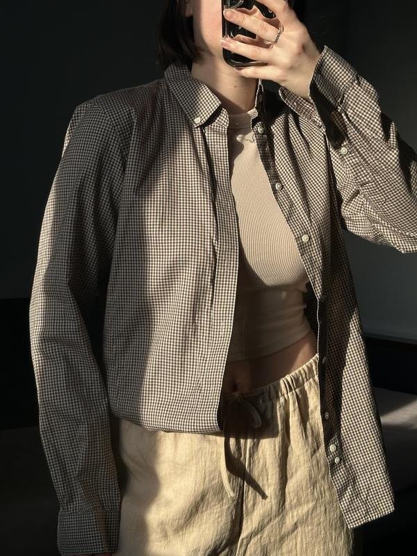 Men Jil Sander shirt brown cotton 36/S/44