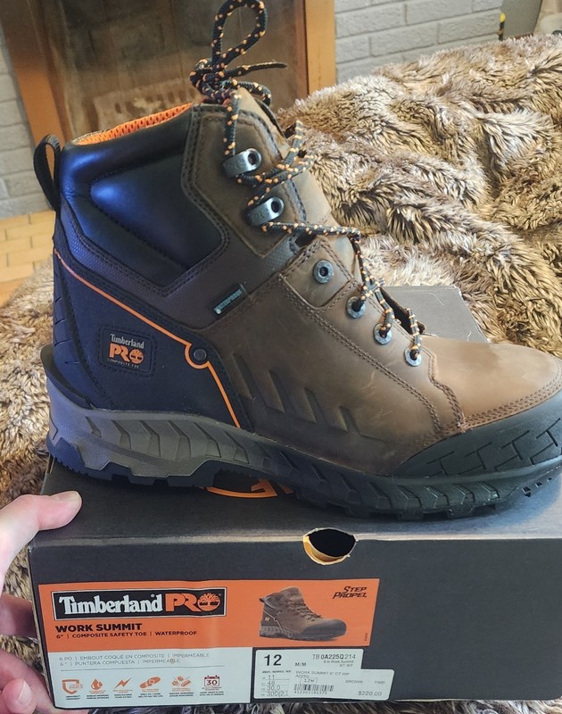 Men’s Timberland Pro 6″ Work Summit Composite Toe Waterproof Boot Brown TB0A225Q
