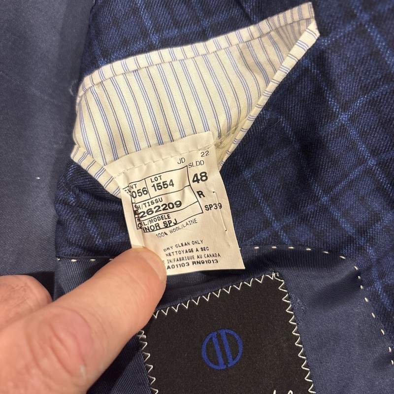 David Donahue Sports Jacket 48 Regular Blue Checkered gallery