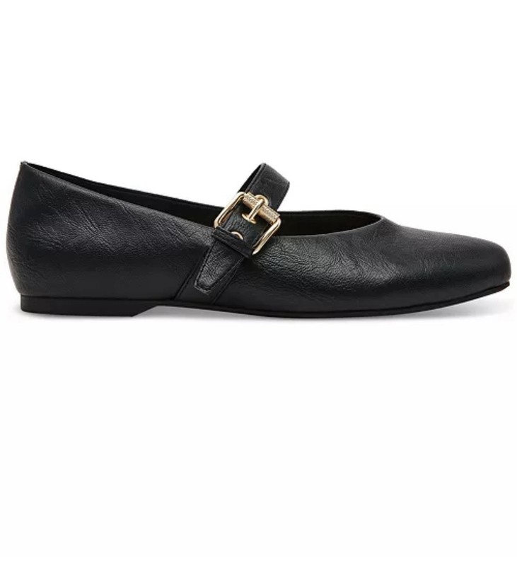 DV by Dolce Vita Women's NWT with Gold Buckle Mary Jane Flats- Black- Size 7.5 gallery