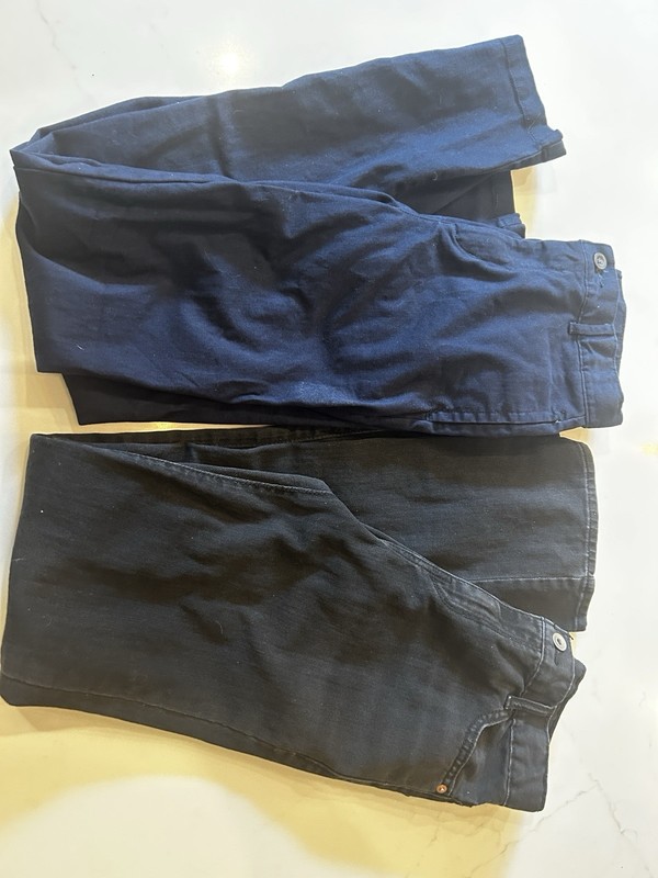 LOT OF 2 Boys Size 16 Slim Pants Black Denim Jeans Navy Blue Khaki