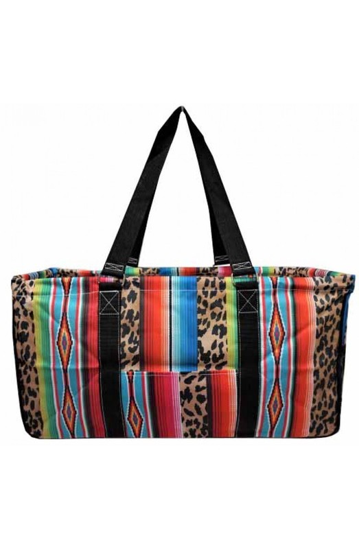 NGIL Leopard Serape Collapsible Haul-It-All Utility Tote-Monogram Available
