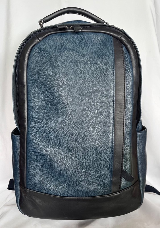 Coach Camden Leather Backpack Blue & Black F71060 Excellet! Unisex