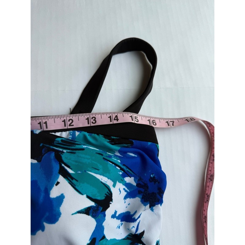 Maxine of Hollywood Blue Floral Tiered One Piece Swimdress Womens 16 MM3MW31 gallery