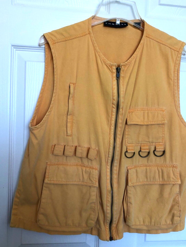 Women's Vintage 90's Designer Cargo Travel Vest - 13 Pockets/Tie-outs Cotton - L gallery