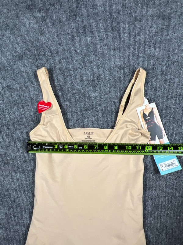 Assets By Spanx Shaping Open Bust Bodysuit Women 1X Beige Conuertible Back Strap gallery