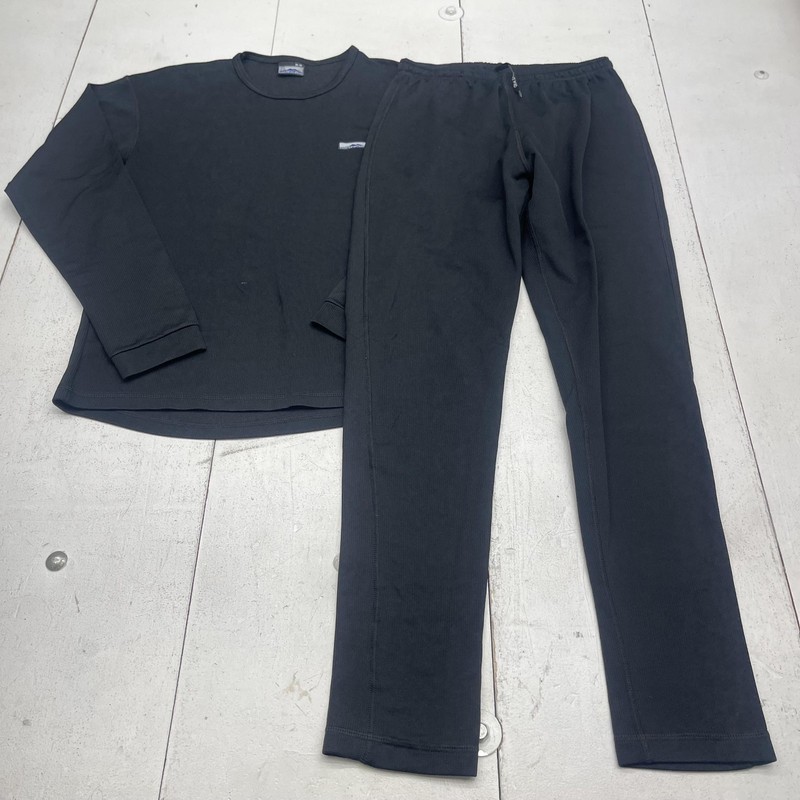 Loja De Inverno Long Johns Mens Medium Black Thermal Underwear 2 Piece Set