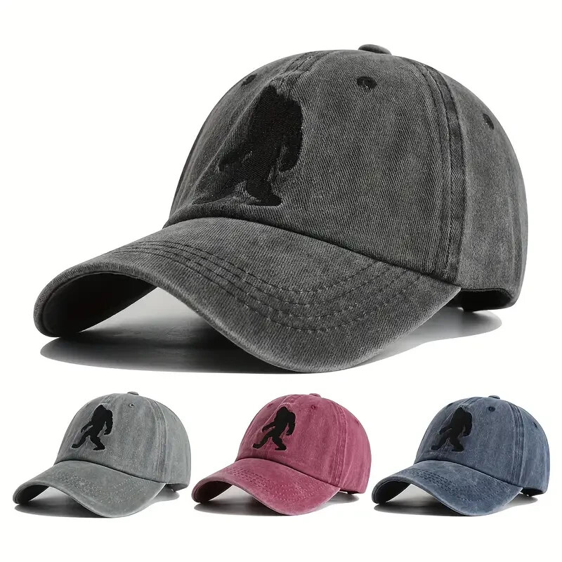 Bigfoot Silhouette Embroidered Baseball Cap Hat Adjustable Strap – Sasquatch