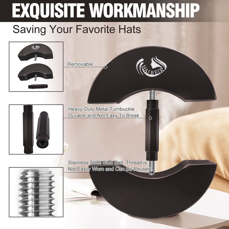 HAIBEIR Hat Stretcher for Fitted Hats Cowboy Hat Jack for Men for Baseball Caps gallery
