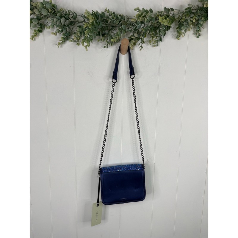 NWT Fiorelli Nighttails Blue Sparkle Shoulder Bag Flapover Crossbody Night Sky gallery