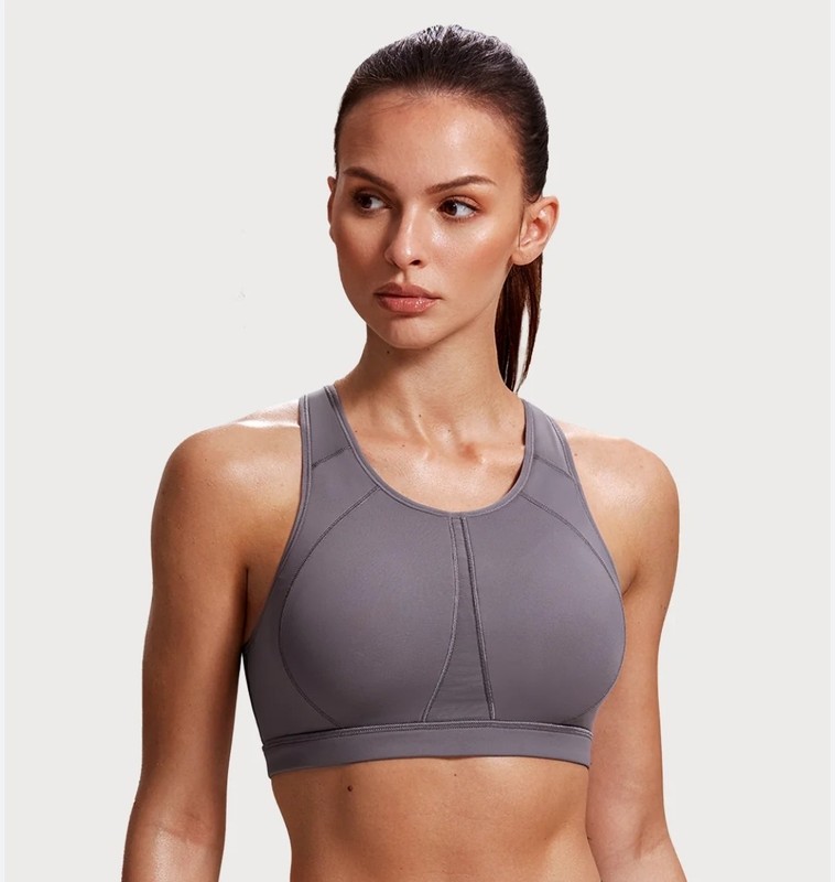Syrokan High Neck High Impact Wirefree Padded Full Coverage Sports Bra 34DD