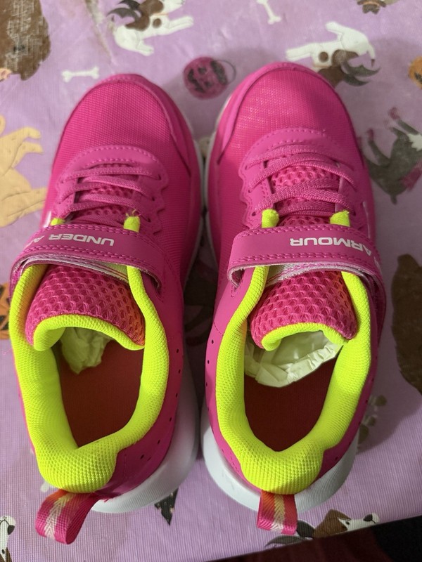 NWT GIRLS UNDER ARMOUR SZ 3Y SHOES PINK/YLW ASSERT 10 AC UA GPS Regulator gallery