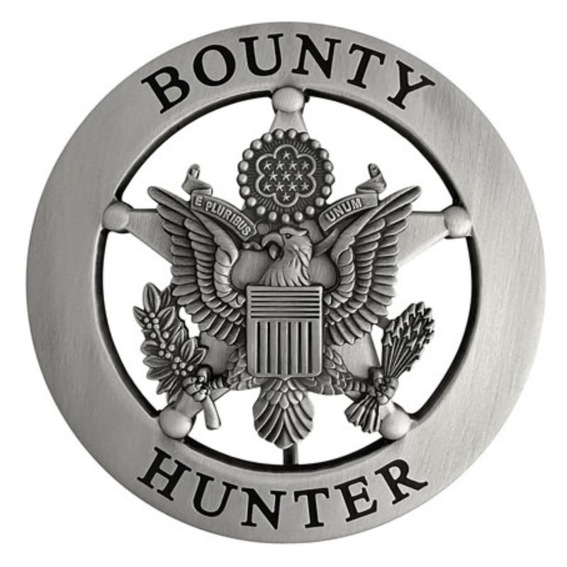 Bounty Hunter Badge – Costume Dress Up Prop Collectible Display – All Metal