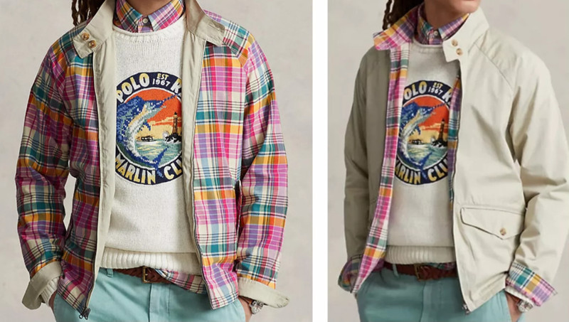 Polo Ralph Lauren – Reversible Madras Twill Jacket Adjustable – L – RRP €399.99