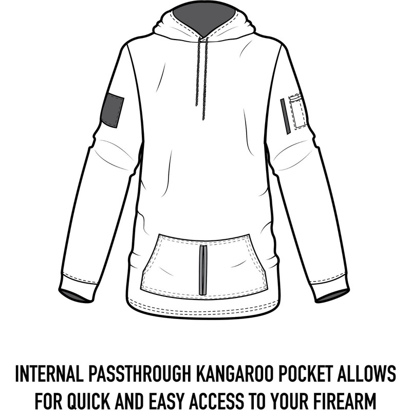 Mens Solid Concealed Carry Hoodie Pass Through Kangaroo Pocket CCW gallery