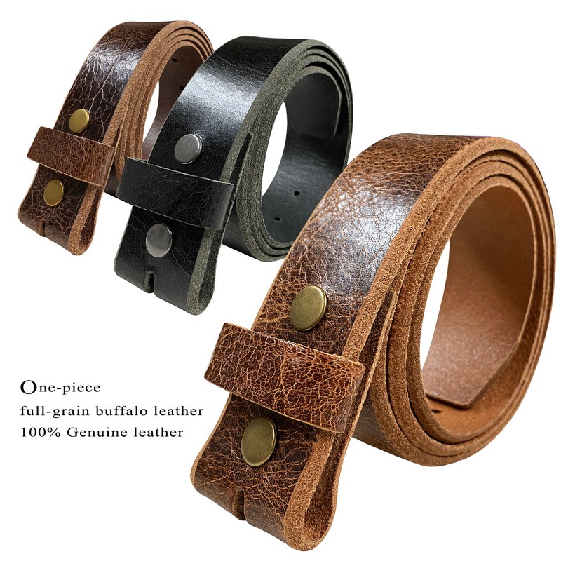 VINTAGE DISTRESS GENUINE BUFFALO CASUAL LEATHER BELT STRAP 1-1/2" WIDE gallery