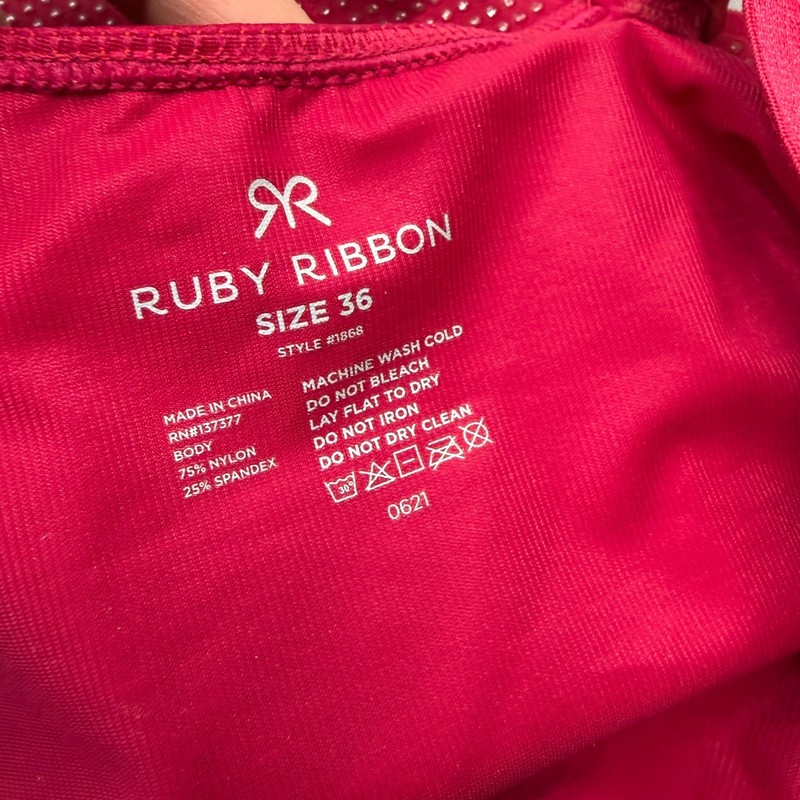 Ruby Ribbon Demiette Bra 36 Heritage 1868 Wireless Convertible Strap Pink/Red gallery
