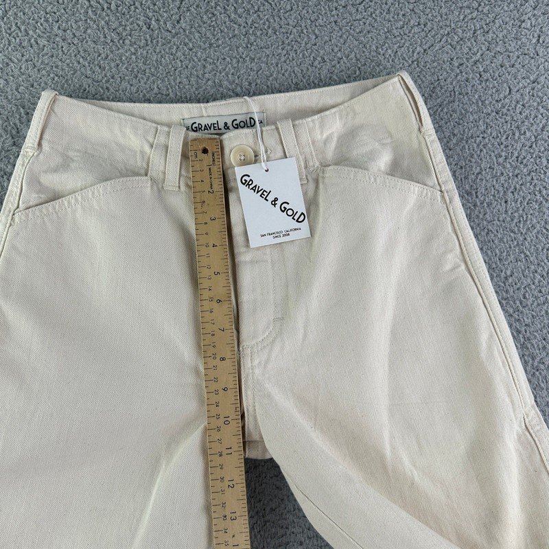 Gravel & Gold Painter Pants Size 27 Mid Rise Utility Straight Leg Beige USA NWT gallery