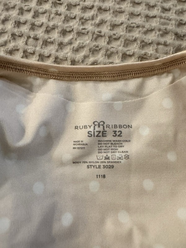 Ruby Ribbon Original Demiette Bralette Adjustable Pink Polka Dot Sz 32 EUC gallery