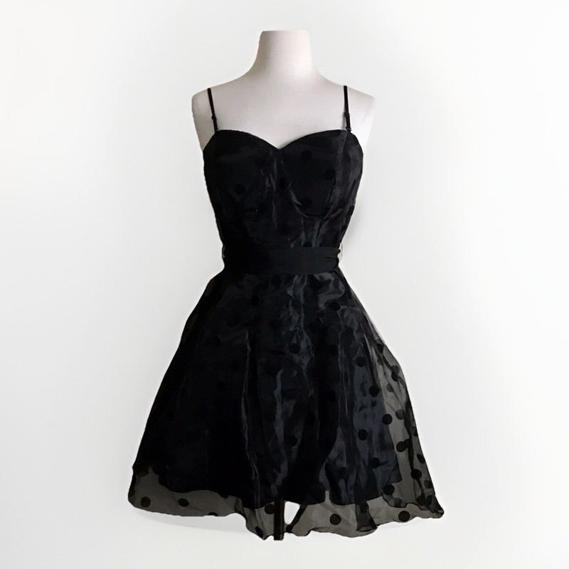 The Sang Black Polka Dot Tulle Mini dress Size Small