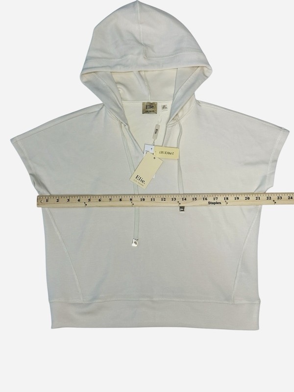 Elie Tahari Short Sleeve Hooded Top White Size S/P (0151) gallery