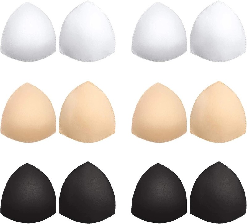 Awpeye Bra Pads Inserts 6 Pairs, Cups Inserts, Removable Breast Black