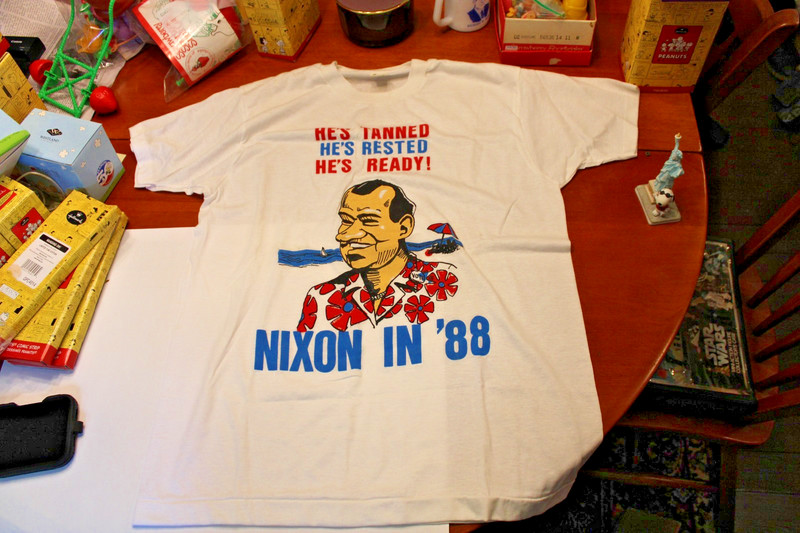 VINTAGE Nixon In 1988 He’s Tanned Rested & Ready T Shirt X-Large SCREEN STARS
