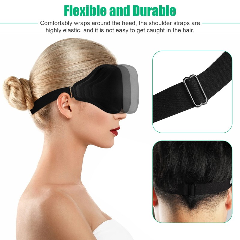 2x 3D Travel Silk Eye Mask Sleeping Soft Padded Shade Cover Rest Relax Blindfold gallery
