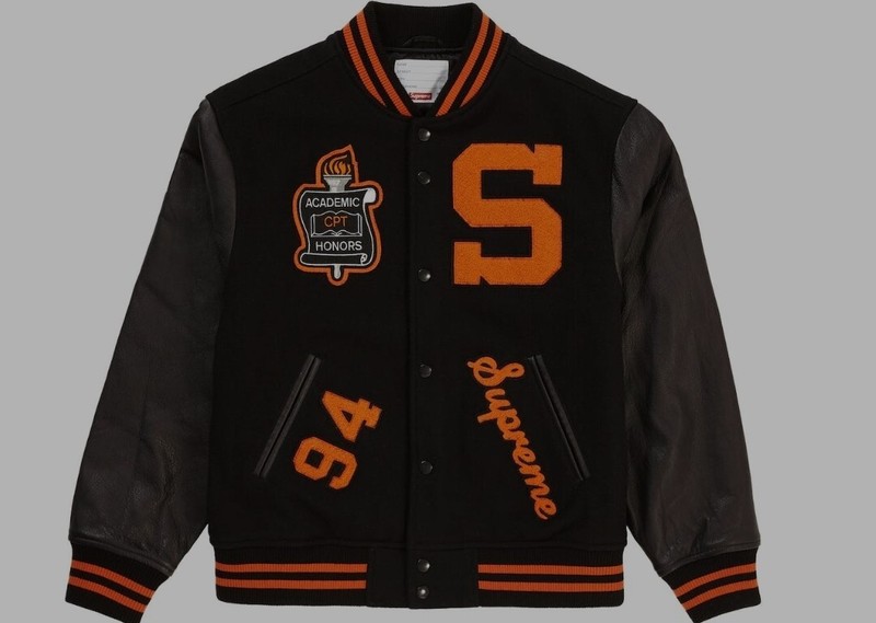 Supreme Team Varsity Jacket Size Small Black FW19 Fall Winter 2019 Brand New