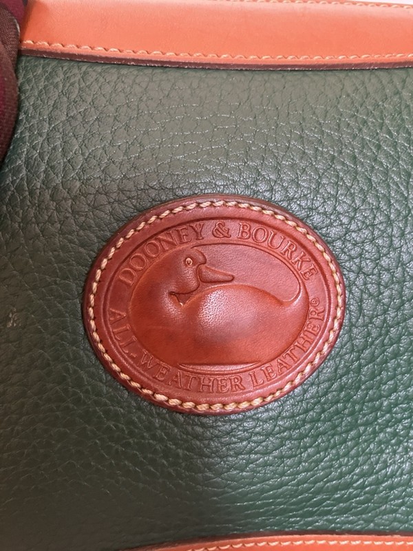 Dooney & Bourke All-Weather Leather Green/Brown Small Crossbody Zip Bag gallery