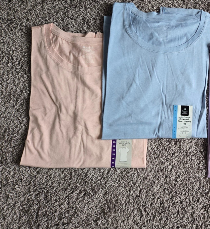 Women's Ladies Essential Solid Tee Shirt Short Sleeve Crew Neck Casual Top NWT gallery