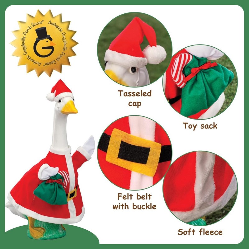 Fox Valley Traders Gaggleville Jolly Santa Goose Outfit, Chrisas Large, Red gallery