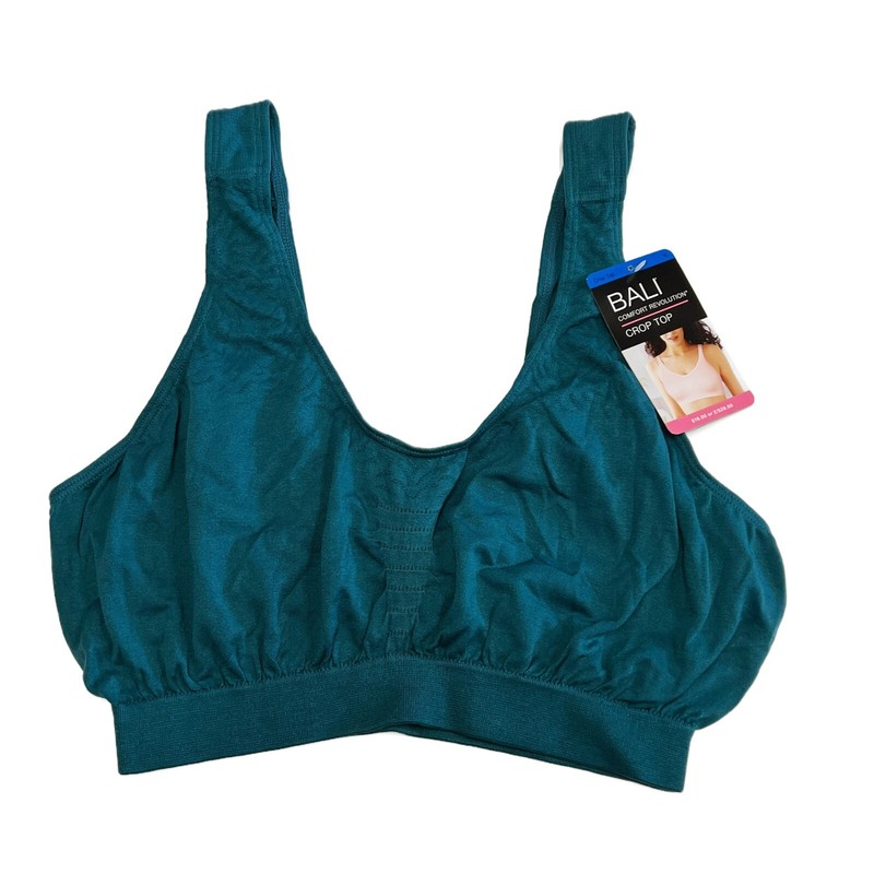 Bali Comfort Revolution Crop Top Bra Bralette XL Jade Green NEW 103J