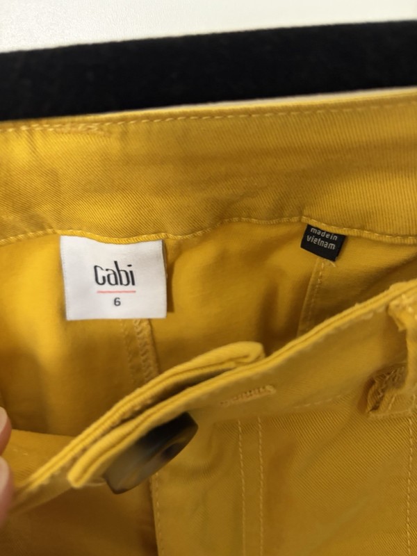 CAbi Utility Trouser Pants Size 6 Mustard Yellow Style #5869 gallery