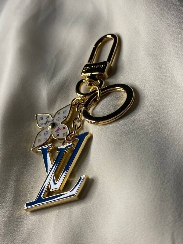 LOUIS VUITTON Blue LV Monogram Bag Charm Keychain 11cm gallery