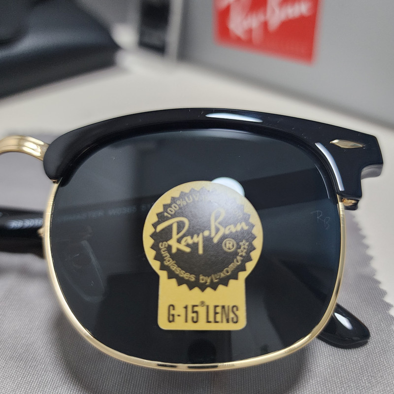 Ray-Ban RB3016 Sunglasses Clubmaster Classic Black Frame Glass Gray Lens 51 mm gallery