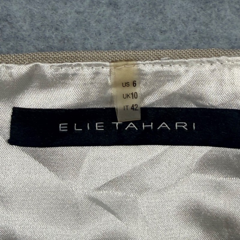 Elie Tahari Womens Size 6 Beige 2 Piece Skirt Suit Blazer Pencil Skirt gallery