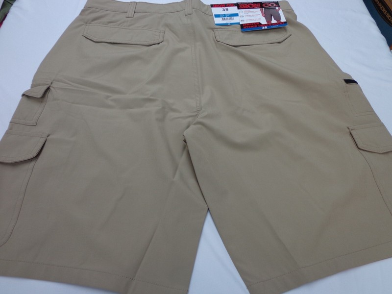 Iron Co Stretch Performance Hybrid Cargo Shorts Khaki Tan Size 38 gallery