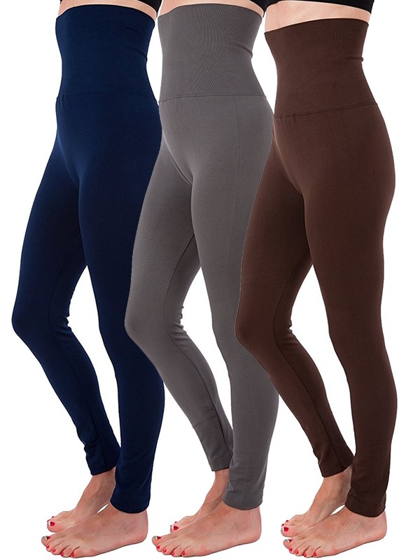 3 Pack Tummy Control Warm Thick Brushed Full Length Legging High Waist legging