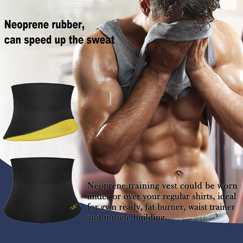 Mens Neoprene Sauna Sweat Waist Trainer Belt Tummy Slim Body Shaper Fat Burner gallery
