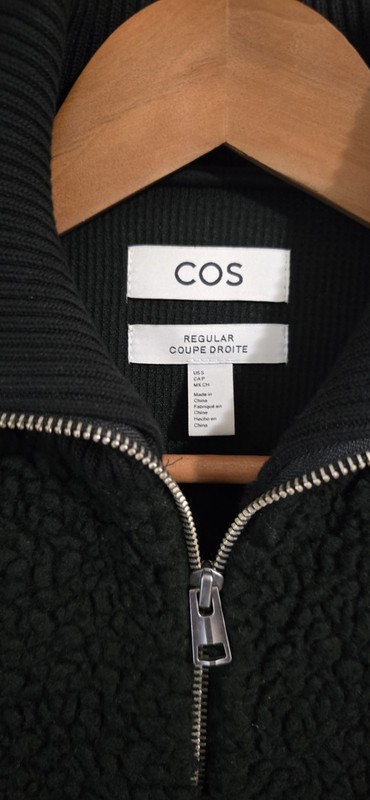 COS Men's Black Teddy Jacket W/ Funnel Neck gallery