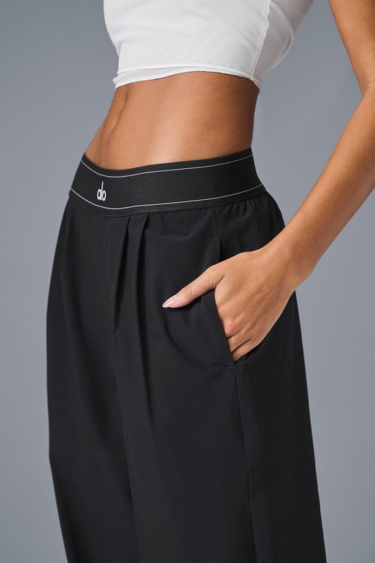 ALO Suit Up Trouser Black Women's Wide Leg Pants Size S M L gallery