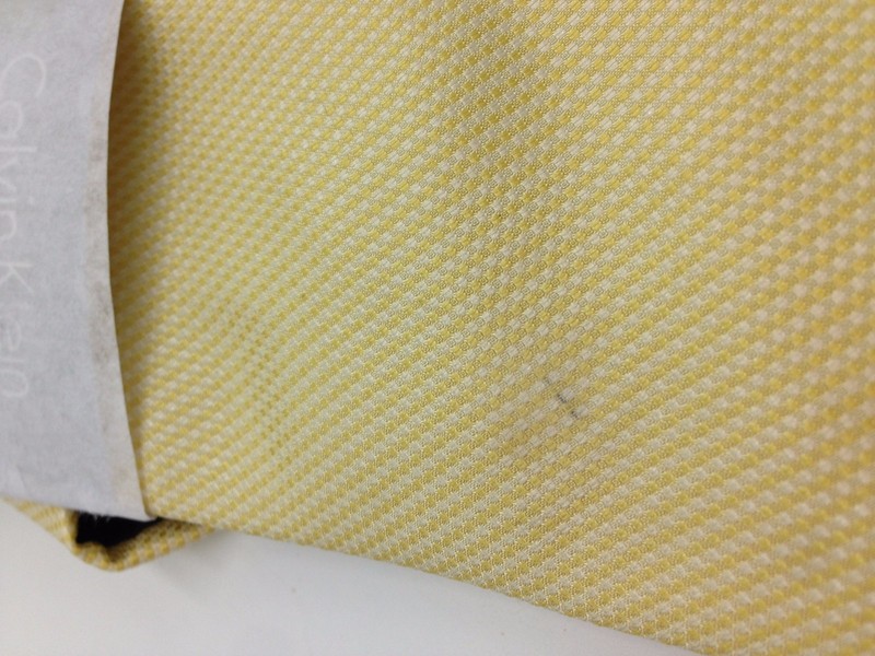 $125 Calvin Klein Mens Solid Yellow Skinny Neck Tie Classic Silk Necktie 58x3 gallery