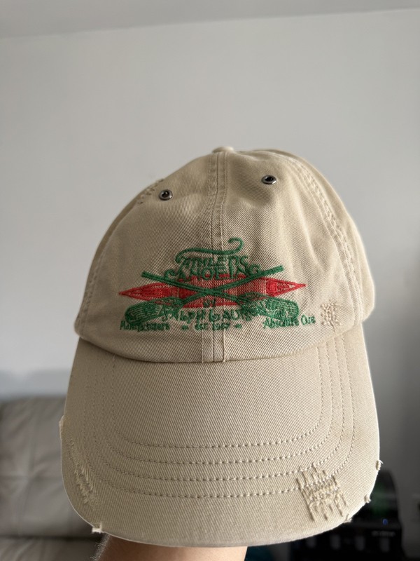 Polo Ralph Lauren Canoeing Distressed Cap Strapback Khaki Fishing Outdoor VTG