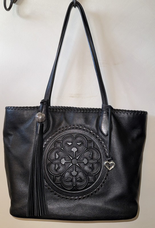 BRIGHTON FERRARA embossed medallion TOTE SHOULDER HANDBAG w/ Duster $510 MSRP