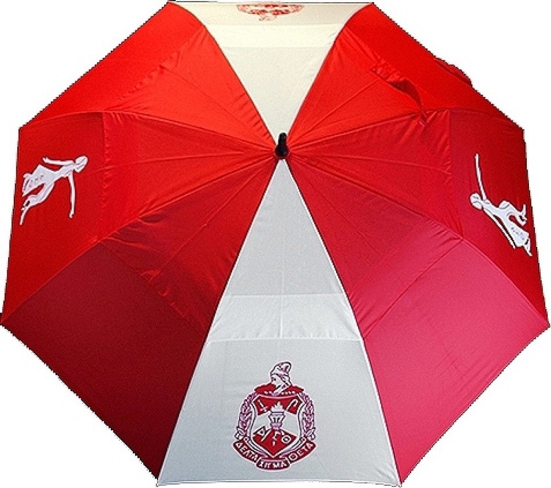 Delta Sigma Theta Wind Resistant Auto Open Jumbo Umbrella [Red/White – 30″]